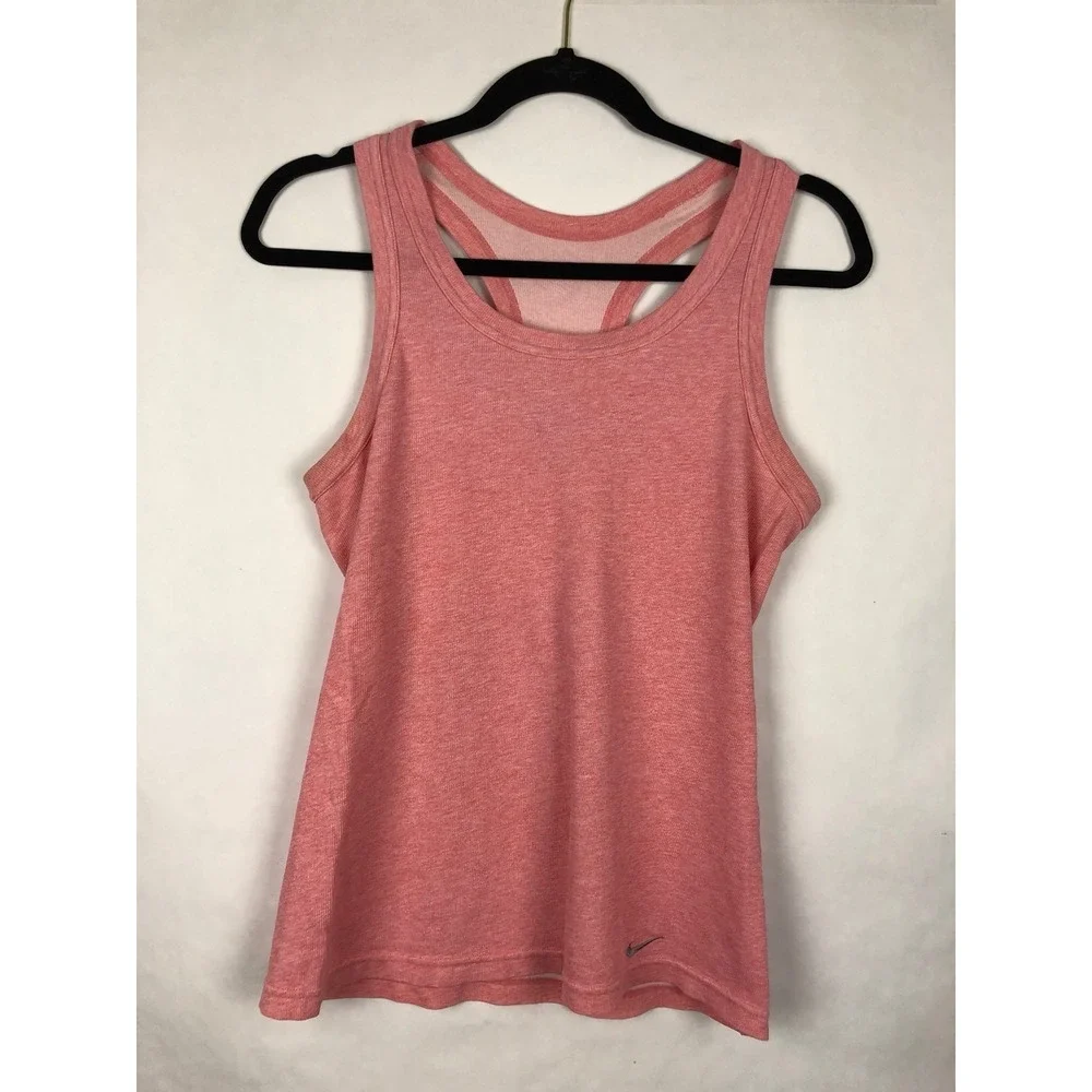 Nike Dri-fit Womens Tank Top Size Large Racer Back Pink (BL)‎